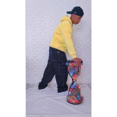 Imagem de Calça cargo preta Contrast SARJA KBC, Branco,  M