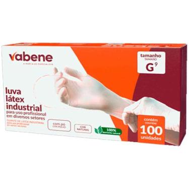 Imagem de Luva De Látex Com Pó Vabene Tamanho G Cartucho 100 Unidades