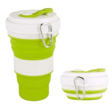 Imagem de Copo Ecologico Retratil Silicone Grande Dobravel 550ml Verde - OUTRAS 