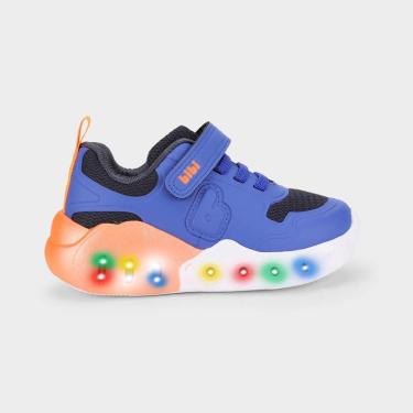 Imagem de Tênis Infantil Bibi Fun Light Azul com Laranja-Masculino