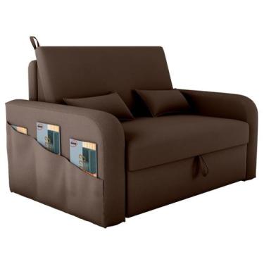 Imagem de Sofá Cama Lady Dai Matrix 2 Lugares Veludo Marrom, Marrom, 2