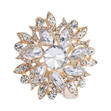 Imagem de Broches Grandes de Flores com Strass - 8 Cores - Acessórios de Festa L