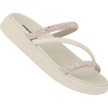 Imagem de Sandália Feminina Moleca Rasteirinha Strass 5469121, Multi branco bco 