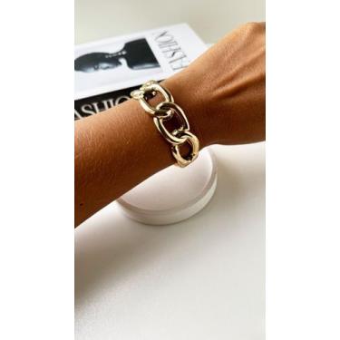 Imagem de Bracelete Corrente Fake Básico - Nilza Biju, Dourado