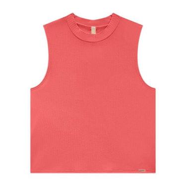 Imagem de Blusa Cropped Canelada Gola Alta, Manga Cavada mais Alongado - Lunende