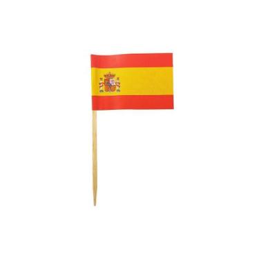 Imagem de Espeto Bandeira Espanha Decoração 500 Un Eventos Petisco Bar - Kuni