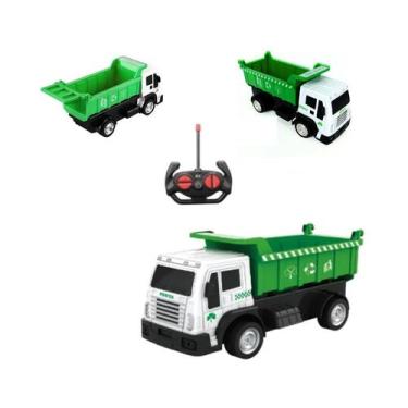 Imagem de Brinquedo Caminhão Lixo Carrinho Controle Remoto Caçamba - Toy King