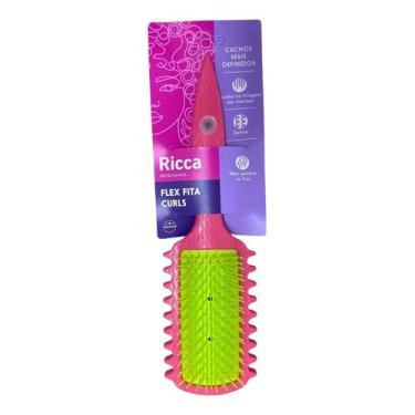 Imagem de Escova Ricca Flex Fita Curl para Fitagem de Cachos Rosa - BELLIZ