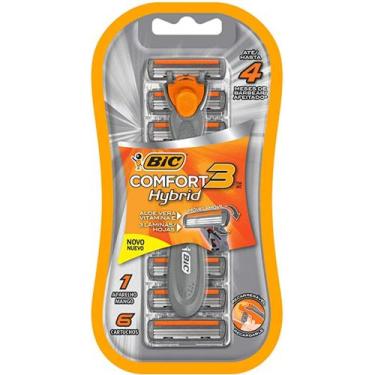 Imagem de Kit  da Bic Hybrid Confort 3 Aparelho de Barbear + Carga 6 Unidades