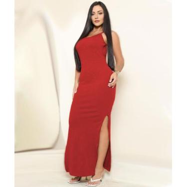 Imagem de Vestido Longo Fenda Cavado Alcinha - Mais Bela, Vermelho, U