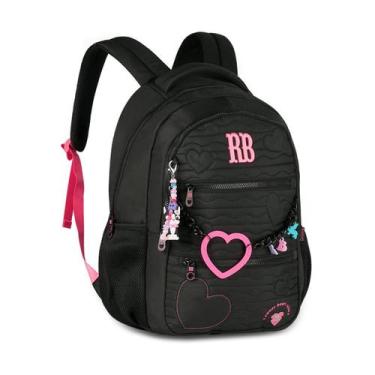 Imagem de Mochila Rebecca Bonbon Matelassê Corações Bolsa Feminina, Preto