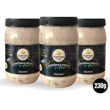 Imagem de Kit 3 Maionese Estrela Edição Limitada Azeitonas Pretas 230g