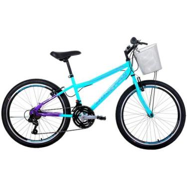 Imagem de Bicicleta Windy 21v Aro 24 com Cesta Juvenil Menina - Houston, 24", Ve