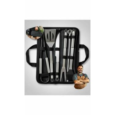 Imagem de Kit Churrasco 10 Peças Inox com Bolsa - Congratulations Store
