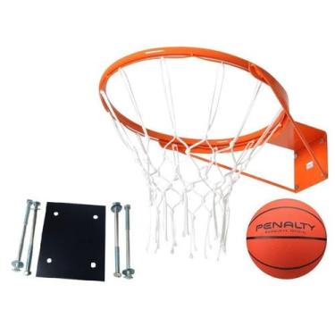 Imagem de Aro De Basquete Oficial Com Flange, Bola E Rede - Penalty