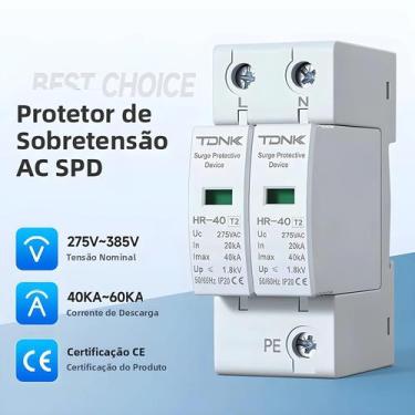 Imagem de Protetor Contra Surto De Alta Corrente 2P AC SPD 20KA-60KA 275V 385V, 