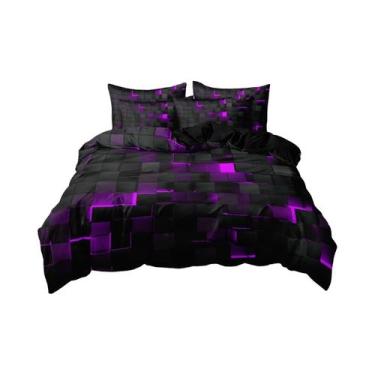 Imagem de Conjunto De Capa De Edredom Luxuosa E Macia Com Estampa Geométrica Xad