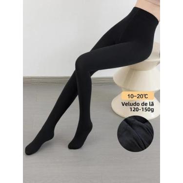 Imagem de Meias-calças Pretas Femininas De 120g Com Calcinhas Rasgadas, Leggings