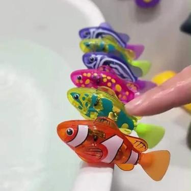 Imagem de Peixe Palhaço Robótico Elétrico Fotossensível Para Decoração De Aquári