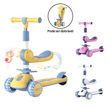 Imagem de Patinete Infantil Dobrável com Luzes LED Brilhantes Cor:Cor aleatória 