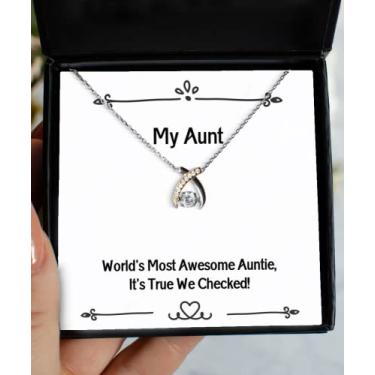 Imagem de SpreadPassion Colar de dança de osso da fúrcula, tia mais incrível do mundo, é verdade que verificamos! Presentes para tia