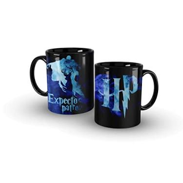Imagem de LEAR Caneca Preta Cer?mica 325ML Harry Potter Expecto Patronum