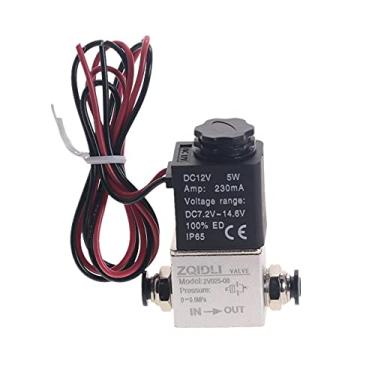 Imagem de 1 pedaço DC 24V DC12V. Válvula solenóide 1/4"válvula elétrica normalmente fechada pneumática de alumínio elétrico solenóide válvula de ar 2 vias YYDFPIIA