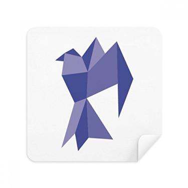 Imagem de Pano de limpeza de tela de tecido de camurça com estampa de pombo abstrata origami roxo pacote com 2