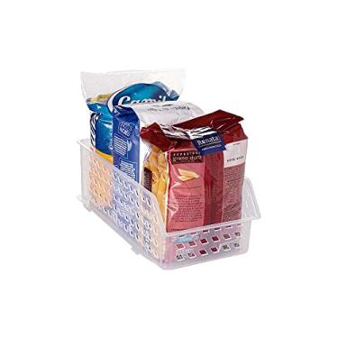 Imagem de Cestinha de Plástico Retangular Organizadora Empilhável, Incolor, Plasútil