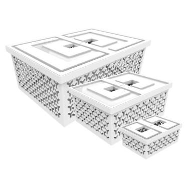 Imagem de Kit 3 Cesto Organizador Caixa Para Closet Lavanderia - Crippa
