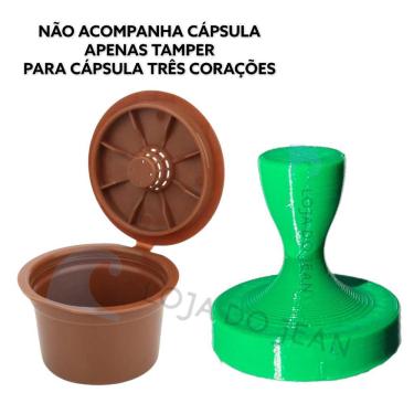 Imagem de Tamper Socador Cápsula Três Corações Reutilizável Café Verde