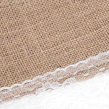 Imagem de Pokerty9 Pano de juta para mesa, caminho de mesa de juta, roupa para mesa de jantar