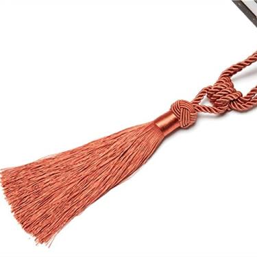 Imagem de 1 peça Suporte de Cortina Tieback Acessório de Cortina Feito à Mão Borlas Bola Pendurada Franja Amarração Traseira Cortina Borla Decoração de Casa, laranja, 1 peça