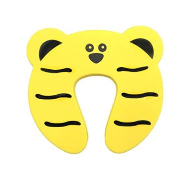 Imagem de YeeHui Plus Grampo de segurança de parada de porta de móveis tipo U de desenho animado evita beliscar a mão, tigre