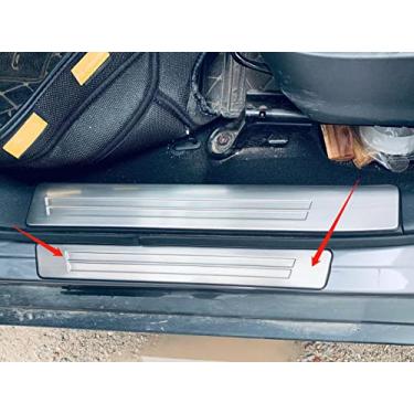 Imagem de GZBFTDH Acessórios de carro Protetor de soleira de porta, para Nissan Kicks 2021 2022 Placa de proteção de limite, painéis de proteção de entrada de porta de peças automotivas (exterior, prata)