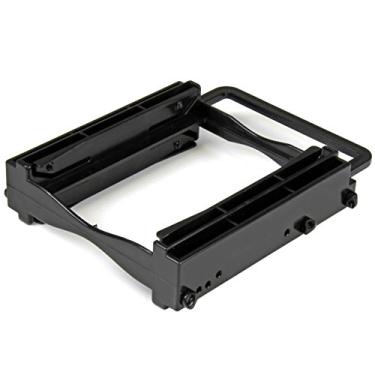Imagem de StarTech.com Suporte de montagem duplo SSD/HDD de 2,5" para compartimento de unidade de 3,5 polegadas - Instalação sem ferramentas - Suporte adaptador de 2 unidades para computador desktop (BRACKET225PT), preto