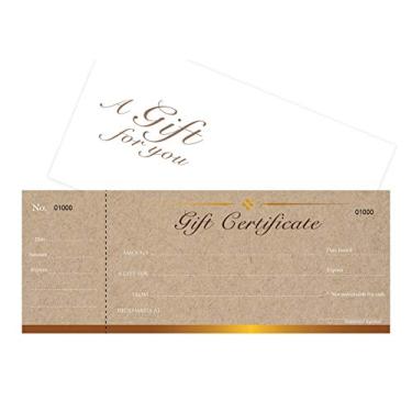 Imagem de Cartões de presente em branco com envelopes 25 conjuntos - imagem Kraft com cupons de presente para presente, Vouchers para pequenos negócios, spa, maquiagem, salão de beleza de cabelo, restaurante, casamento, chá de bebê, Natal, aniversário