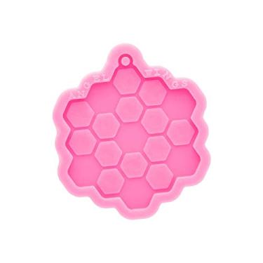 Imagem de Chaveiro em forma de colmeia de abelha super brilhante molde de silicone resina artesanato molde de silicone diy colar pingente jóias fazendo molde