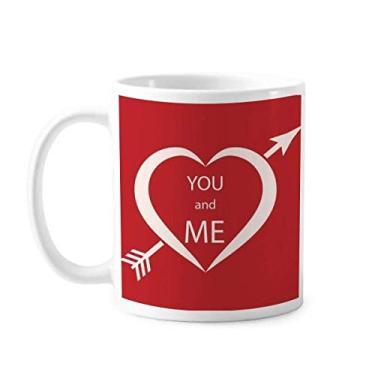 Imagem de Caneca You and Me para o Dia dos Namorados, vermelha, branca, cerâmica para café, porcelana