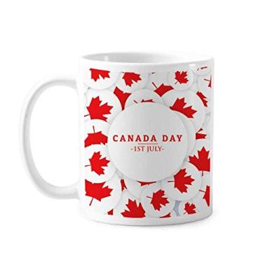Imagem de Caneca 4 de julho folha de bordo feliz dia do Canadá caneca cerâmica xícara de porcelana café louça