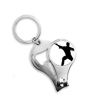 Imagem de Kung Fu Arte Marcial Chinesa Shaolin Stick Nail Nipper Ring Chaveiro Abridor de Garrafas Cortador