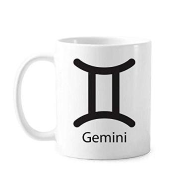 Imagem de Caneca de cerâmica com constelação de gêmeos de maio de junho, xícara de porcelana de café, utensílios de mesa