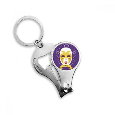 Imagem de Cabeça roxa feliz carnaval de Veneza anel alicate chaveiro abridor de garrafa cortador