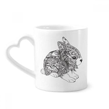 Imagem de Caneca Paint Rabbits Friend Company café cerâmica copo de coração de vidro