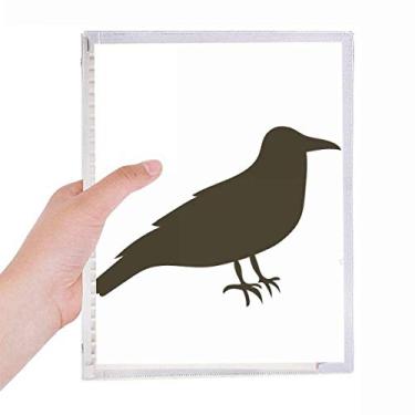Imagem de Caderno de retrato de animal fofo Black Crow diário de folhas soltas recarregável, papelaria
