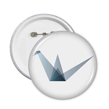 Imagem de Emblema de origami abstrato guindaste geométrico com formato de broches e botões, 5 peças