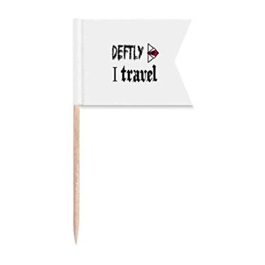 Imagem de Deftly I Travel Art Deco Presente Fashion Palito de Dente, Marcação de Etiquetagem para Bolo de Festa Prato de Queijo