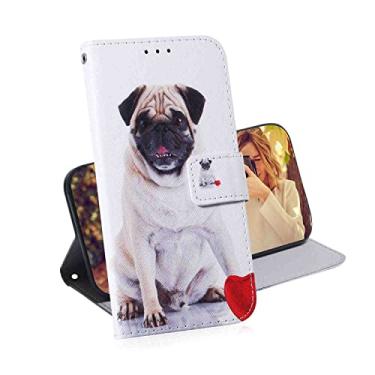 Imagem de YOUKABEI MojieRy Capa de telefone carteira fólio para Samsung Galaxy J2 CORE (Ver.2), capa fina de couro PU premium para Galaxy J2 CORE, 2 compartimentos para cartão, boa capa, cachorro