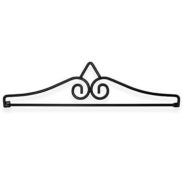 Imagem de G128 Gancho de parede de bandeira de jardim, gancho de bandeira pequeno de ferro forjado preto, suporte de bandeira de jardim resistente (ideal para bandeira/banner com largura menor que 33 cm)