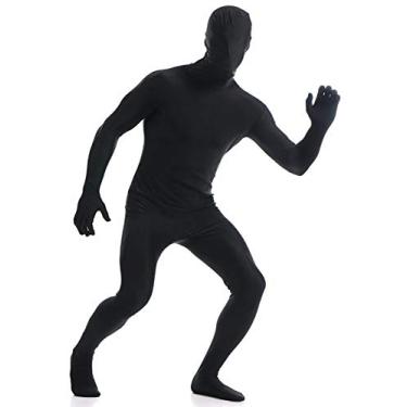 Imagem de VSVO Body completo unissex elastano stretch traje adulto Zentai desaparecendo terno de corpo masculino (médio, preto)